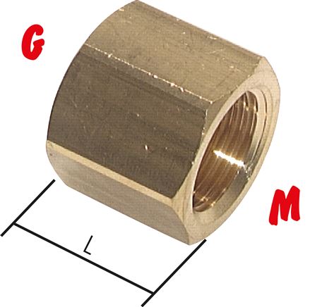 Wzorowy interpretacja: Tuleja redukcyjna z gwintem G / metrycznym, mosiadz